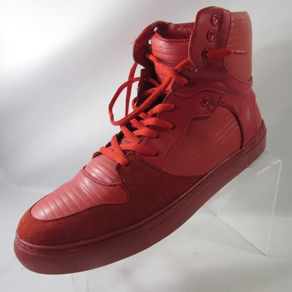 Balenciaga Size 9 Red Pleated Trainers Mens L3D26